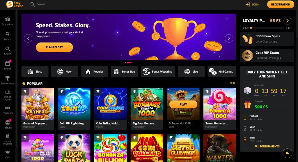 Stay Casino welcome bonus $750 + 250 free spins